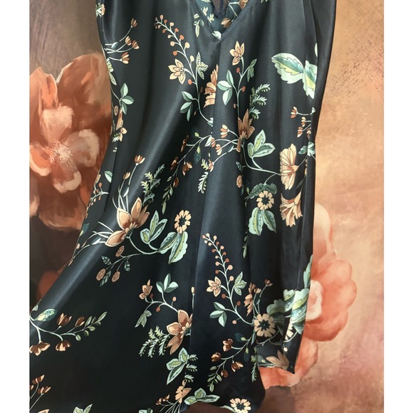 Navy Floral Chemise By Apt 9 Size M - Picture 2 of 4